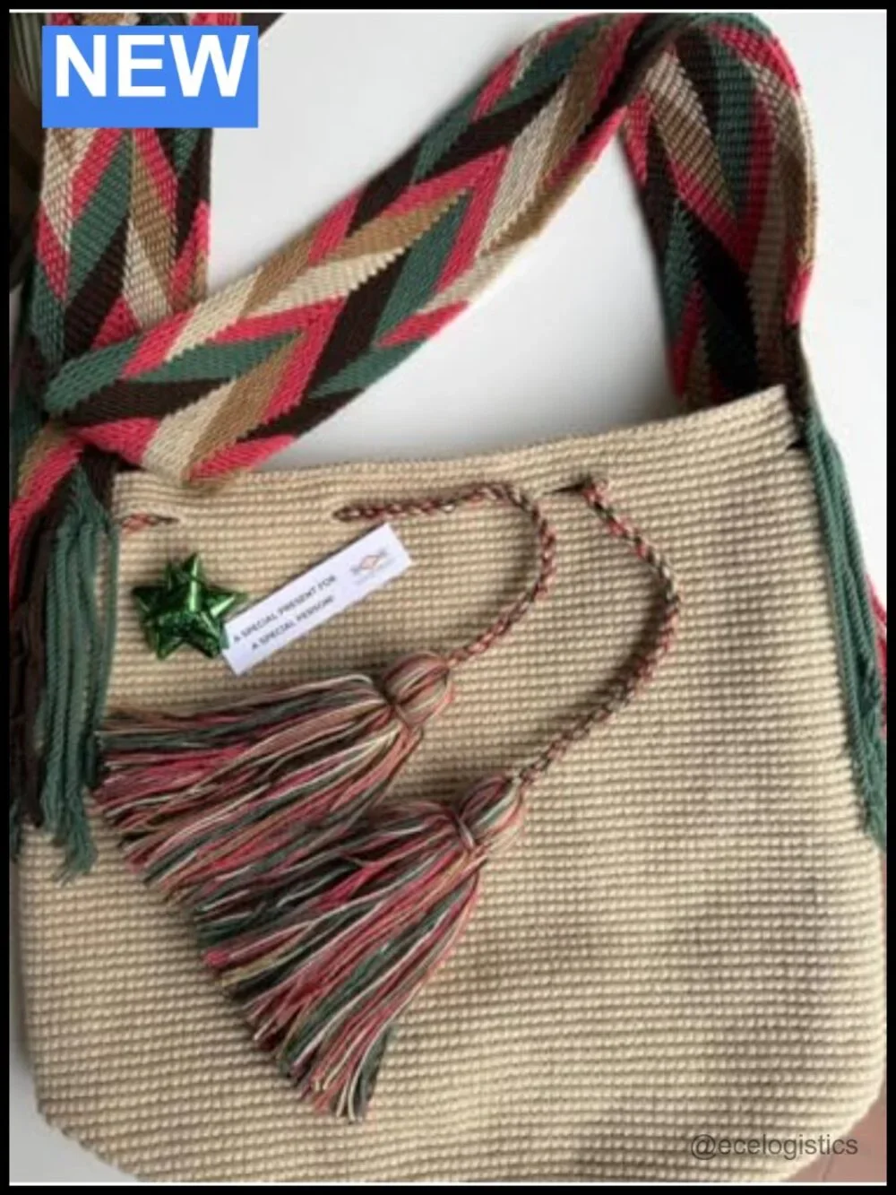 Handwoven Colombian Wayuu Mochila Bag - Boho Crossbody Purse for Women